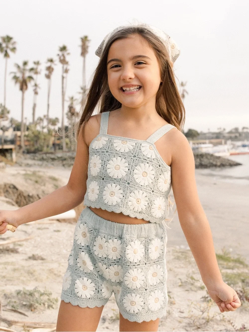 Rylee + Cru girl’s crochet floral set